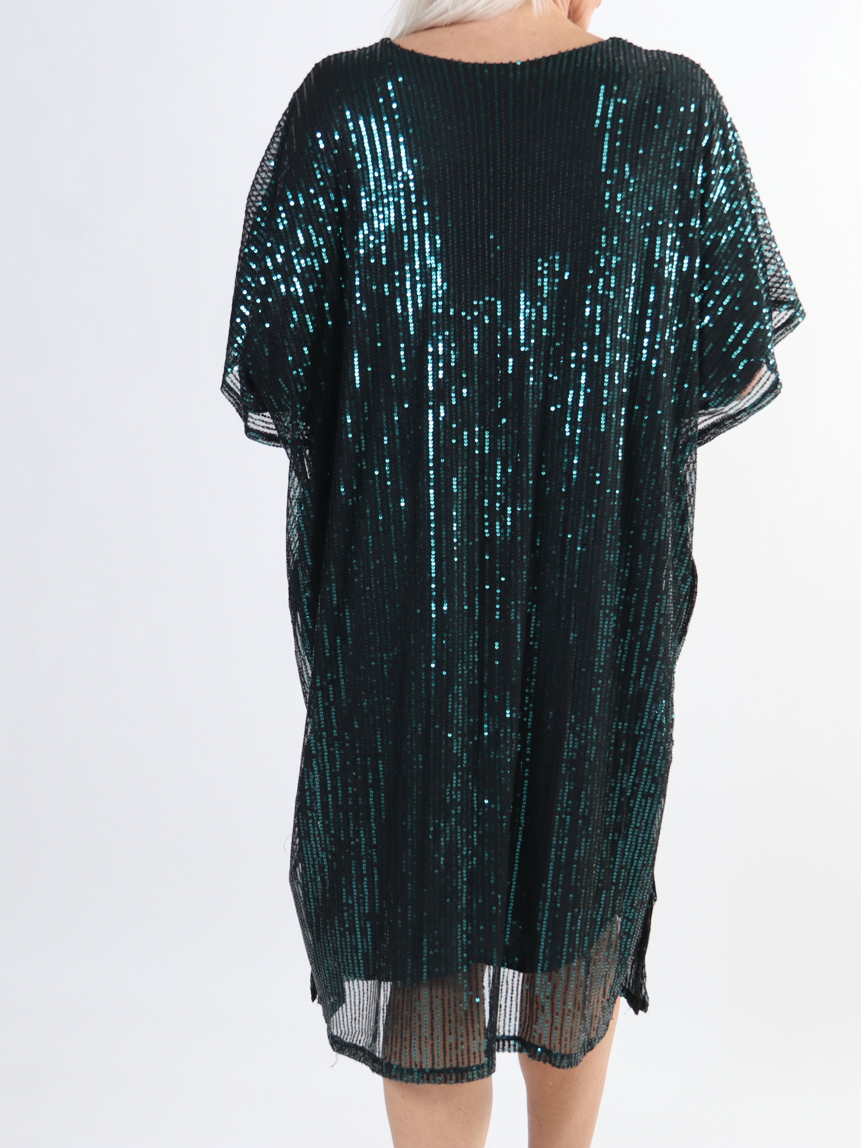 Azmina - Plus size tunikakjole i løs pasform med pailletter